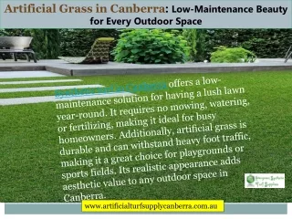 Artificial Grass in Canberra: Low-Maintenance Beauty for Every Outdoor Space