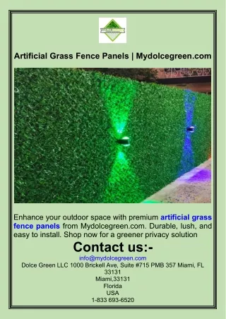 Artificial Grass Fence Panels  Mydolcegreen.com
