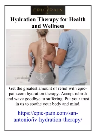 Hydration Therapy for Health and Wellness