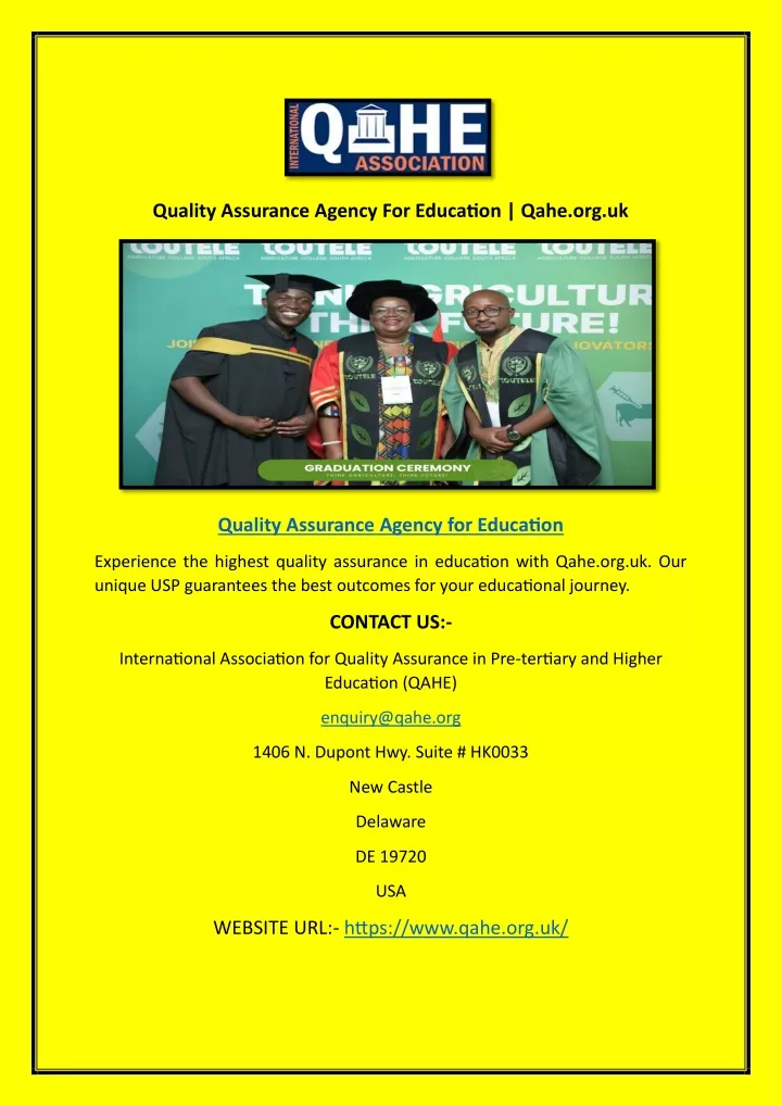 quality assurance agency for education qahe org uk