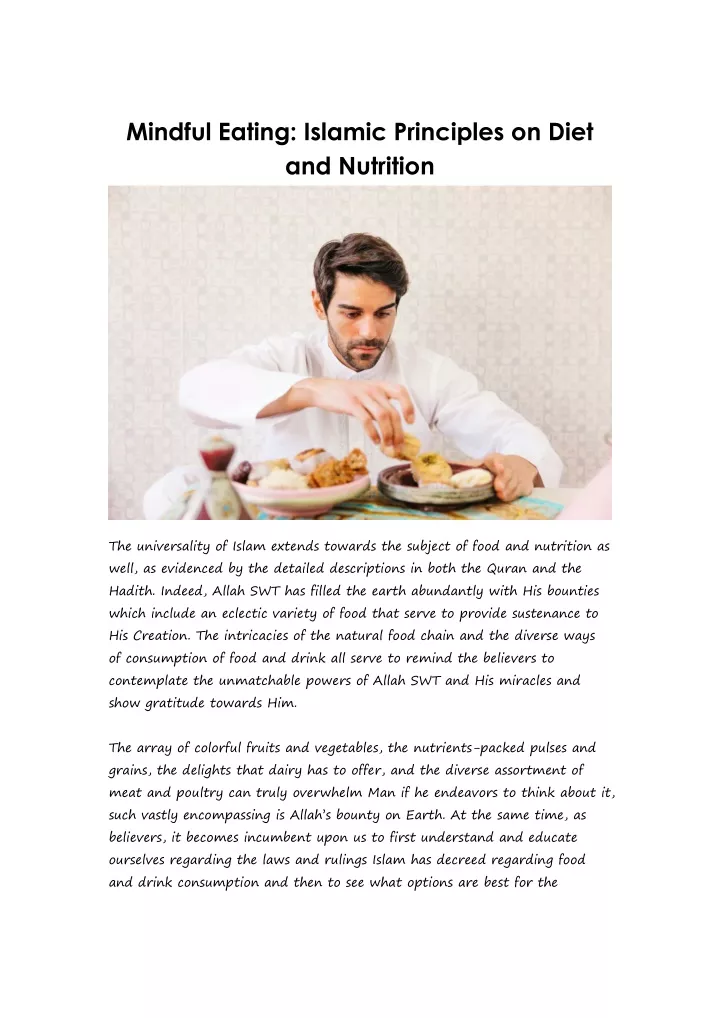 mindful eating islamic principles on diet