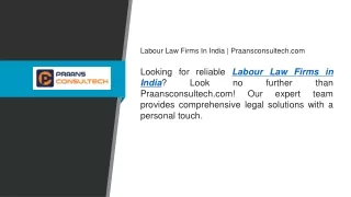 Labour Law Firms In India  Praansconsultech.com