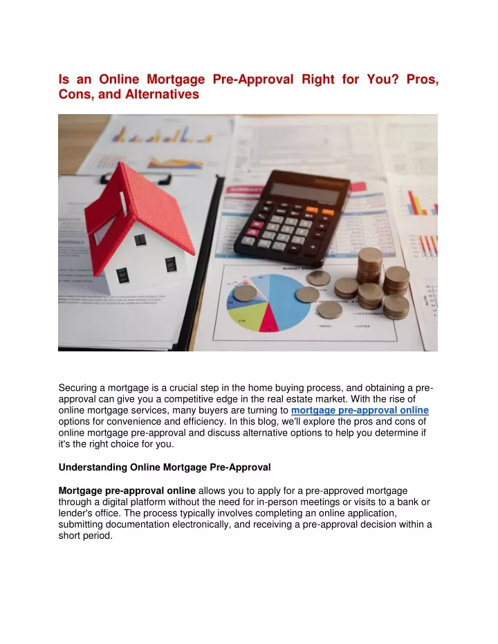 is an online mortgage pre approval right