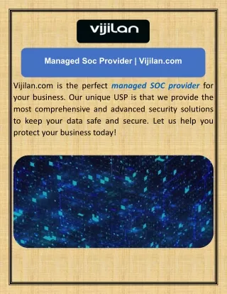 Managed Soc Provider   Vijilan.com