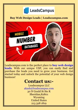 Buy Web Design Leads  Leadscampus.com