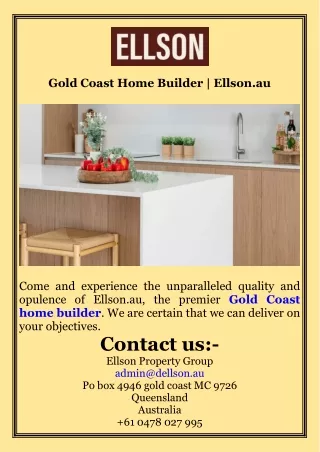 Gold Coast Home Builder  Ellson.au