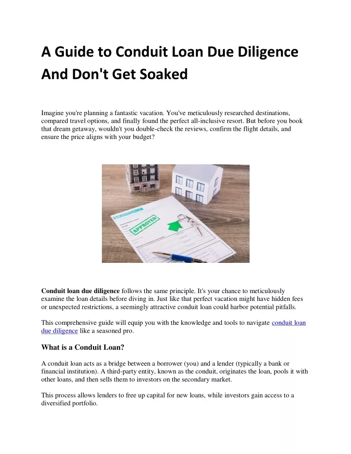 a guide to conduit loan due diligence