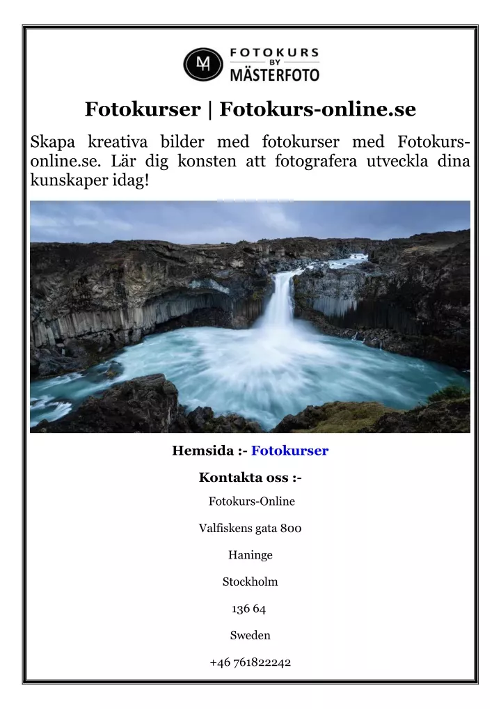 fotokurser fotokurs online se