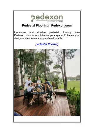 Pedestal Flooring  Pedexon.com
