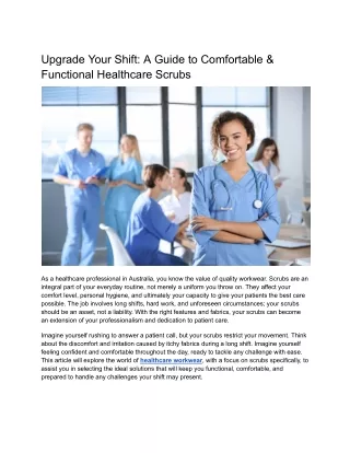 Upgrade Your Shift_ A Guide to Comfortable & Functional Healthcare Scrubs