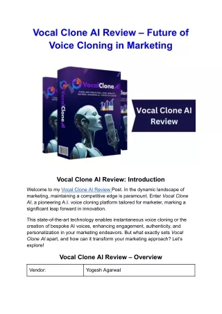 Vocal Clone AI Review - Future of Voice Cloning in Marketing