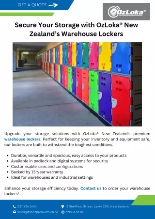 Secure Your Storage with OzLoka® New Zealand’s Warehouse Lockers