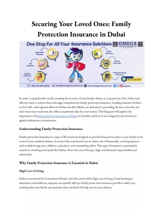 Securing Your Loved Ones_ Family Protection Insurance in Dubai