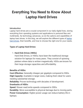 Everything You Need to Know About Laptop Hard Drives