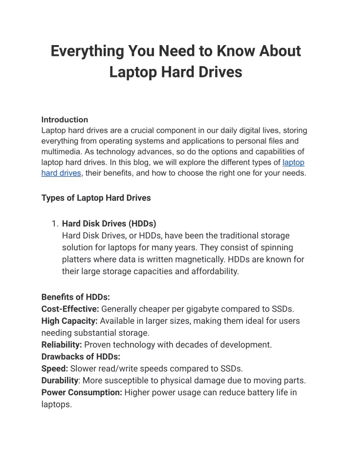 everything you need to know about laptop hard