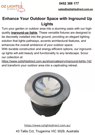 Enhance Your Outdoor Space with Inground Up Lights