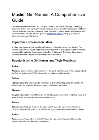 muslim girl names