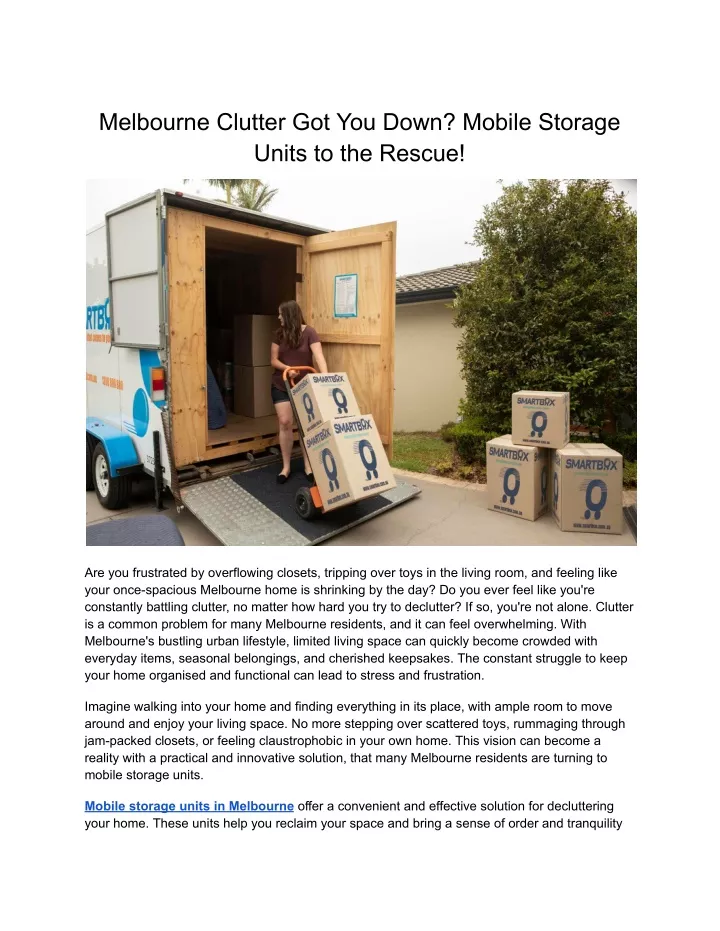 melbourne clutter got you down mobile storage