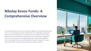 Nikolay Kosov Funds A Comprehensive Overview