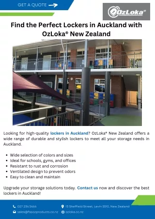 Find the Perfect Lockers in Auckland with OzLoka® New Zealand