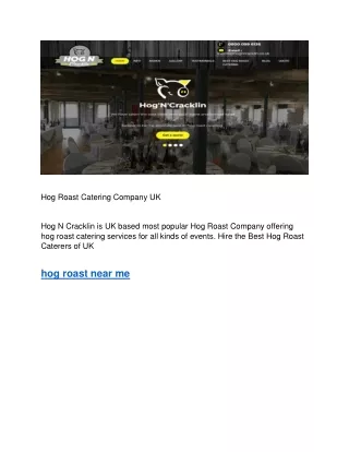 hog roast catering company uk