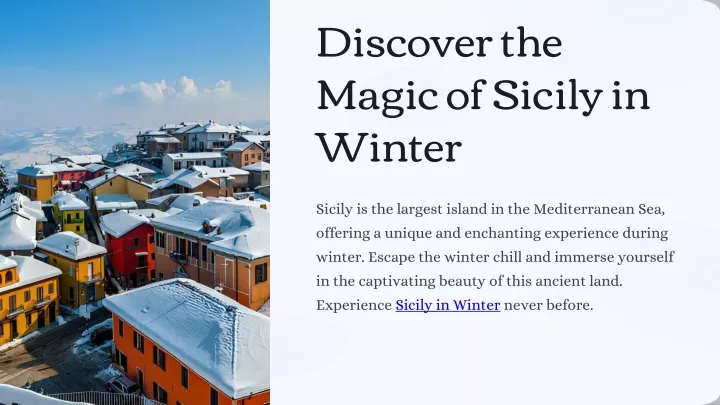 discover the magic of sicily in winter