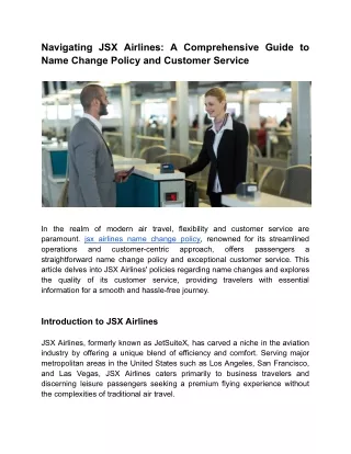 Navigating JSX Airlines: A Comprehensive Guide to Name Change Policy and Custome