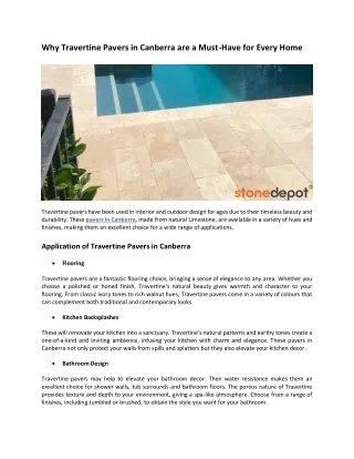 why travertine pavers in canberra are a must have