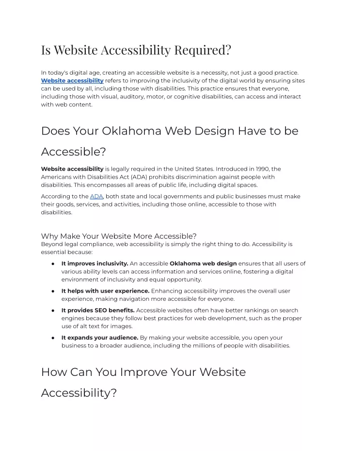 is website accessibility required