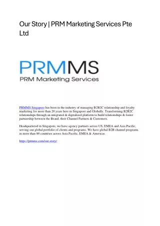 our story prm marketing services pte ltd