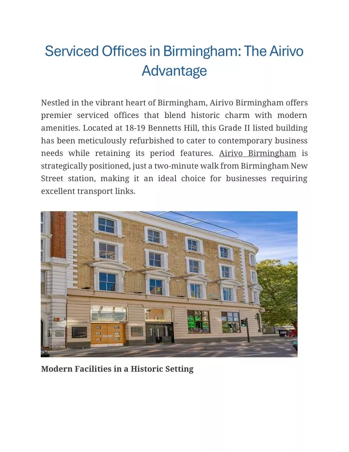 serviced offices in birmingham the airivo