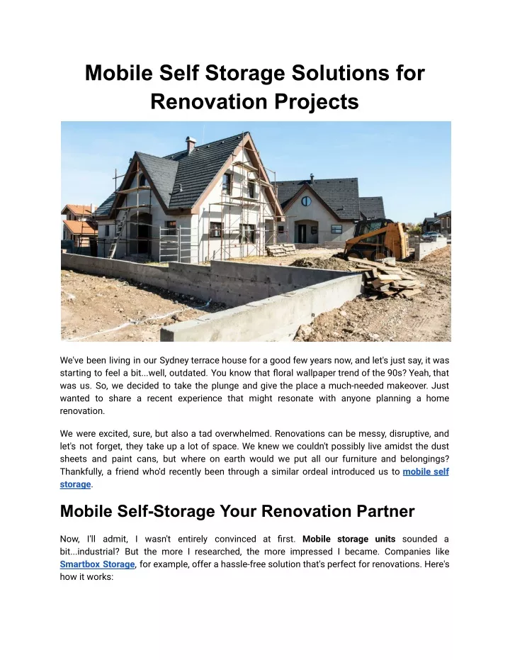 mobile self storage solutions for renovation