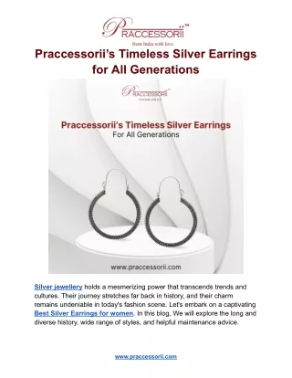 Praccessorii’s Timeless Silver Earrings for All Generations