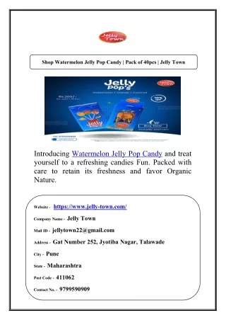 Shop Watermelon Jelly Pop Candy | Pack of 40pcs | Jelly Town