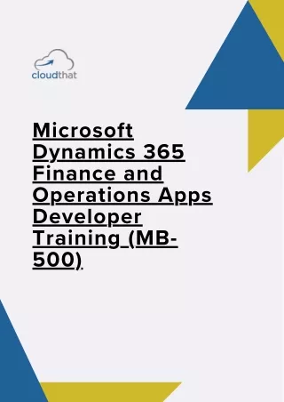 MB-500: Microsoft Dynamics 365: Finance and Operations Apps Developer