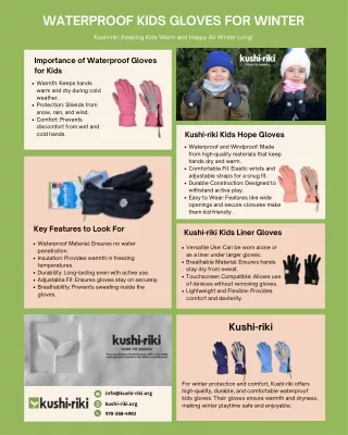 Waterproof Kids Gloves for Winter