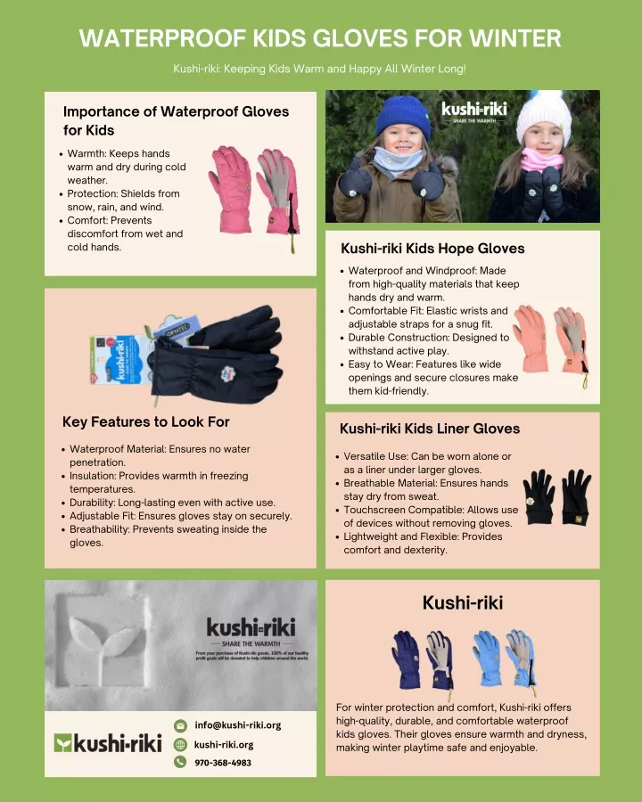 waterproof kids gloves for winter