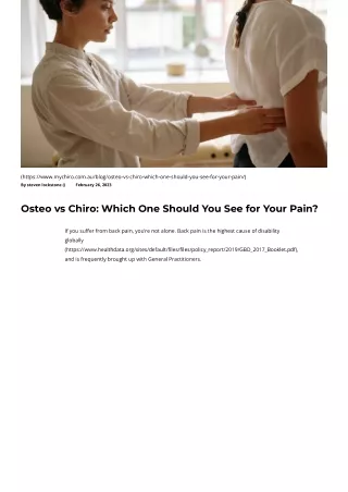 Osteopath vs Chiropractor: Understanding the Key Differences