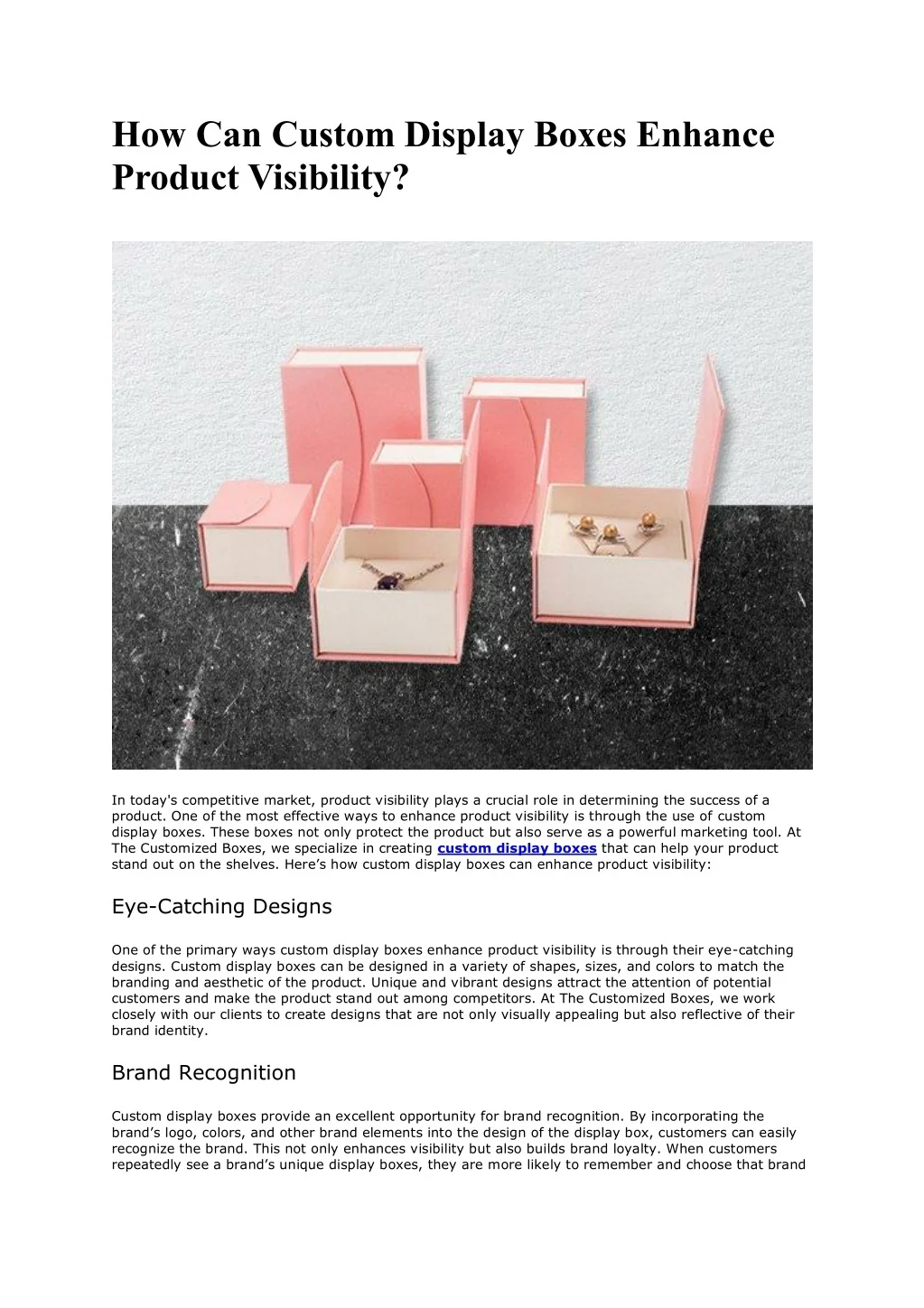 PPT - How Can Custom Display Boxes Enhance Product Visibility ...