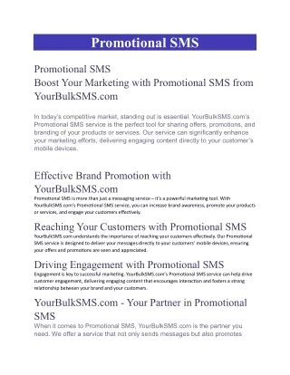 Promotional SMS