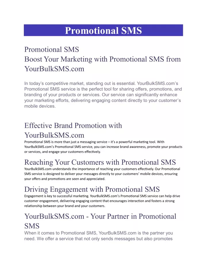 promotional sms