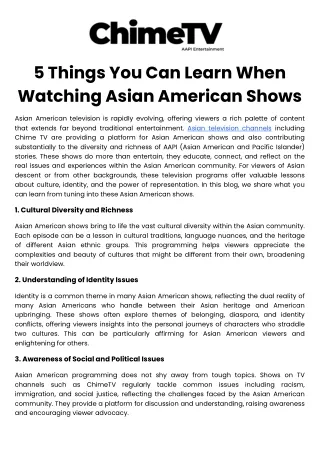 5 things you can learn when watching asian