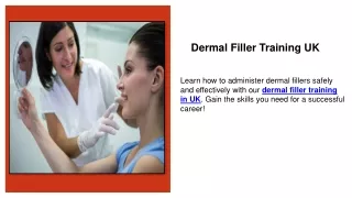 Dermal Filler Training UK