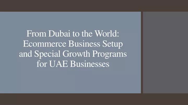 from dubai to the world ecommerce business setup and special growth programs for uae businesses