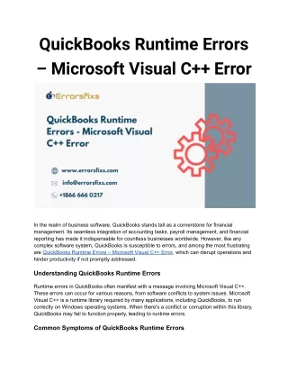 quickbooks runtime errors microsoft visual c error