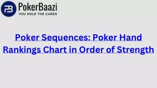 Poker Sequences Poker Hand Rankings Chart in Order of Strength