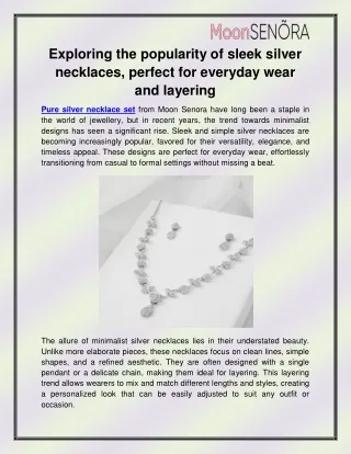 Artificial necklace set