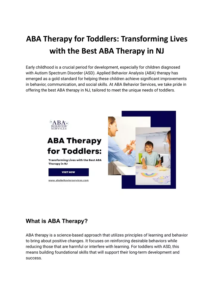 aba therapy for toddlers transforming lives with