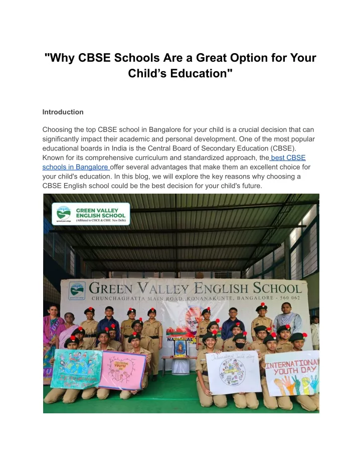 why cbse schools are a great option for your