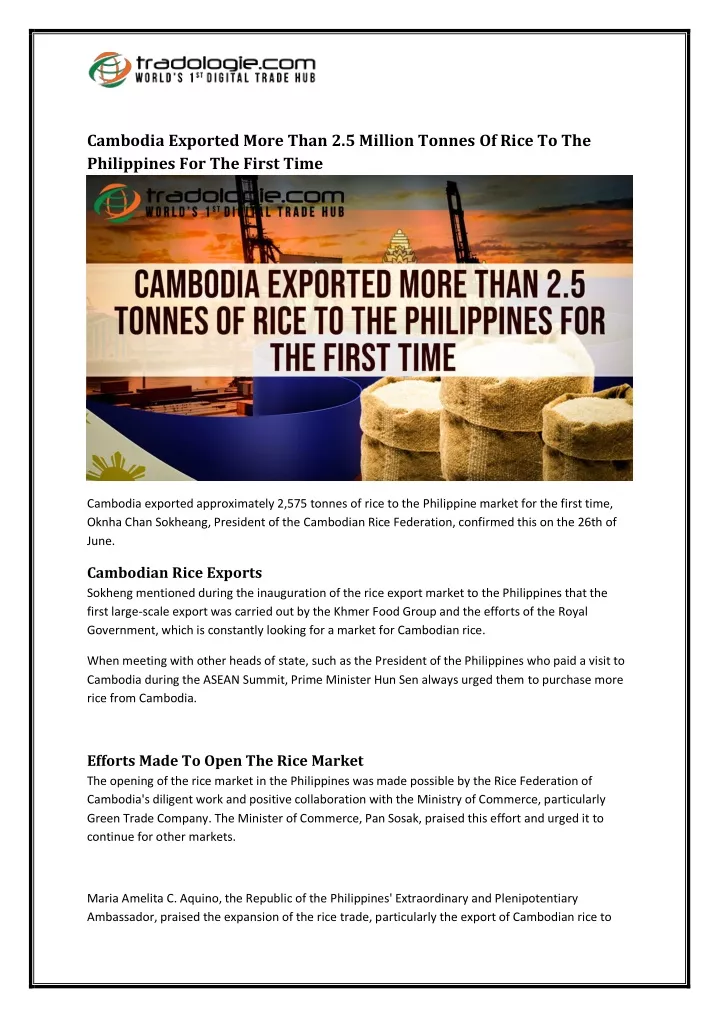 cambodia exported more than 2 5 million tonnes